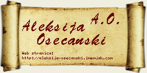 Aleksija Osećanski vizit kartica